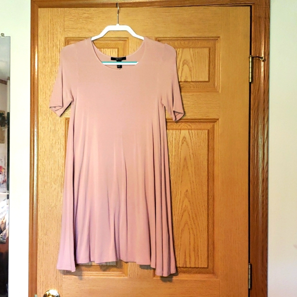 Blush pink flare dress